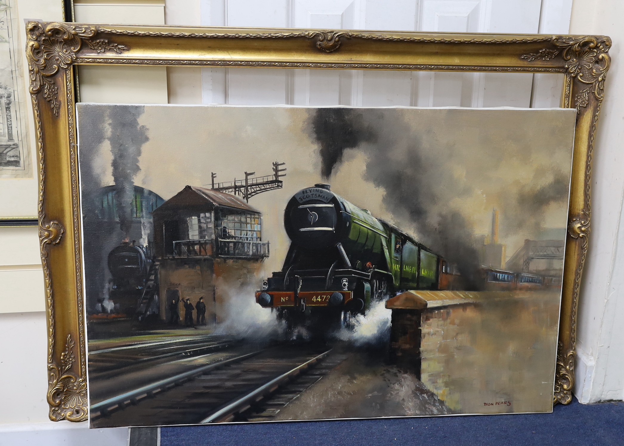 Dion Pears (1929 - 1985), oil on canvas, The Flying Scotsman, signed, 61 x 91cm